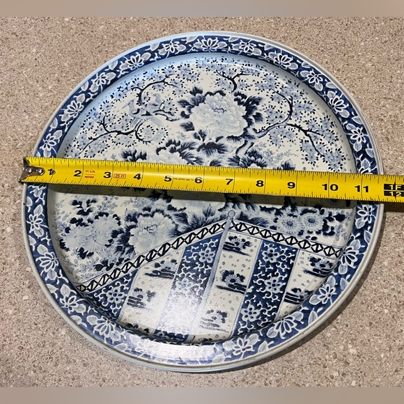 Bundle VINTAGE 2 Ming BLUE White METAL Trays USA Spic SPAN - Picture 10 of 11